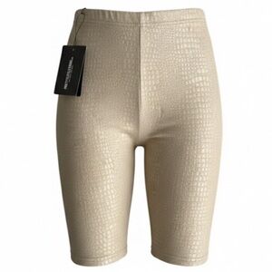 PrettyLittleThing Tan Croc Print Cycle Shorts Size 8